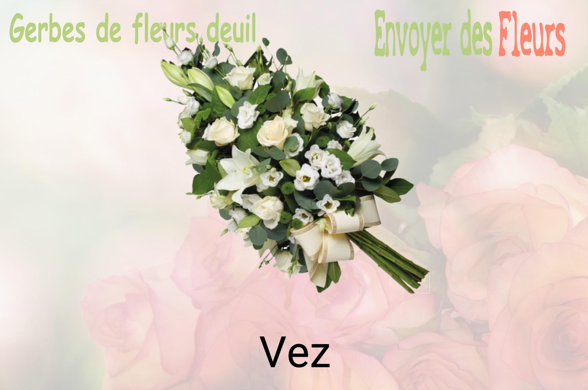 Gerbe de fleurs de deuil livrée à Vez